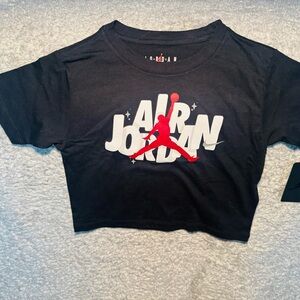 Jordan Kids Black Tee with Red Graphic